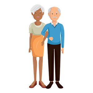 Vector image of older couple